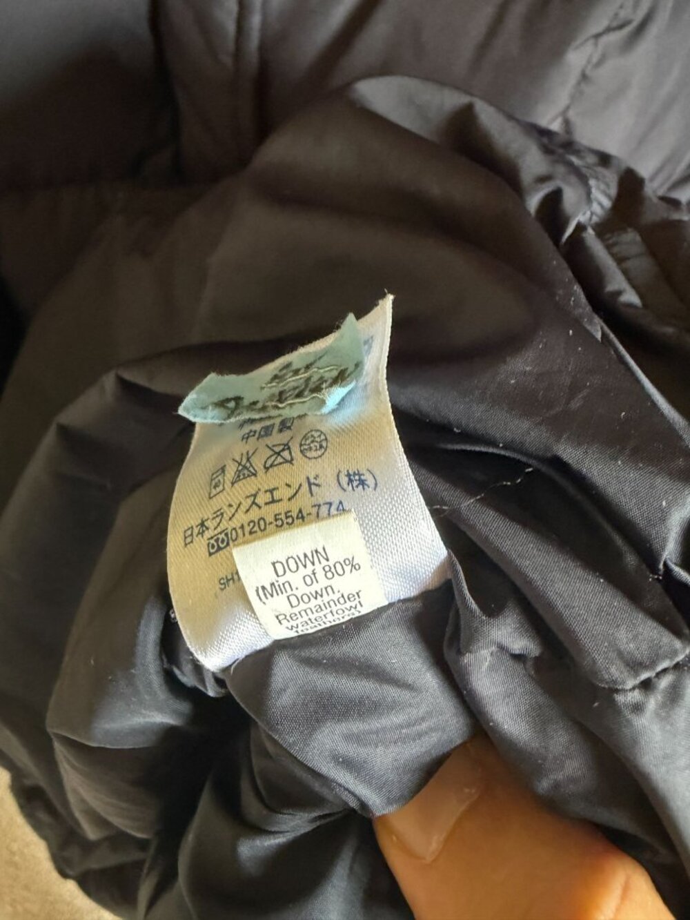 Lands' End 3X Black Long Puffer Coat Down Filled - Picture 9 of 12